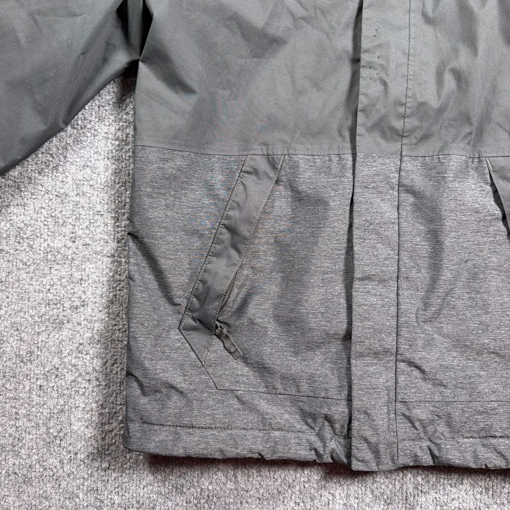 The North Face Rain Jacket Boys L 14/16 Grey DryVent Hooded Colorblock Coat